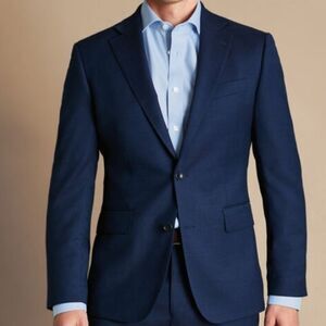 NWT Charles Tyrwhitt Classic Fit Natural Stretch Birdseye Suit Jacket Sz 46R